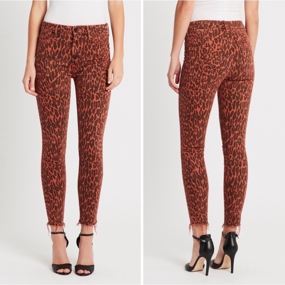 Mother Womens High Waisted Looker Ankle Fray Jeans Animal Attraction Size 26 NWT - Picture 1 of 12